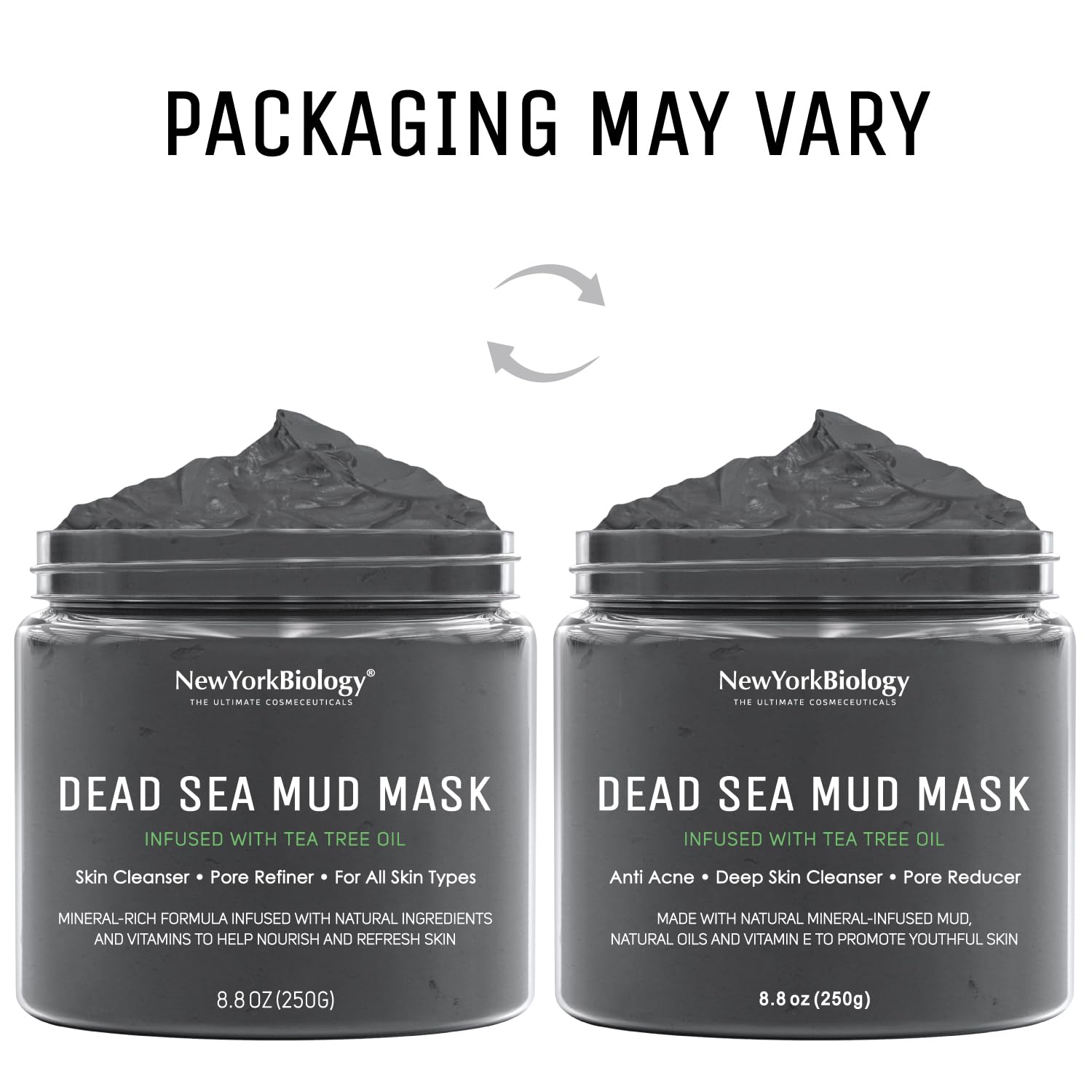 New York Biology Dead Sea Mud Mask for Face and Body | with Tea Tree | Spa Quality Pore Refiner for Oily Skin | Natural Skincare for Women & Men | Tighten Skin for A Healthier Complexion | 8.8 oz