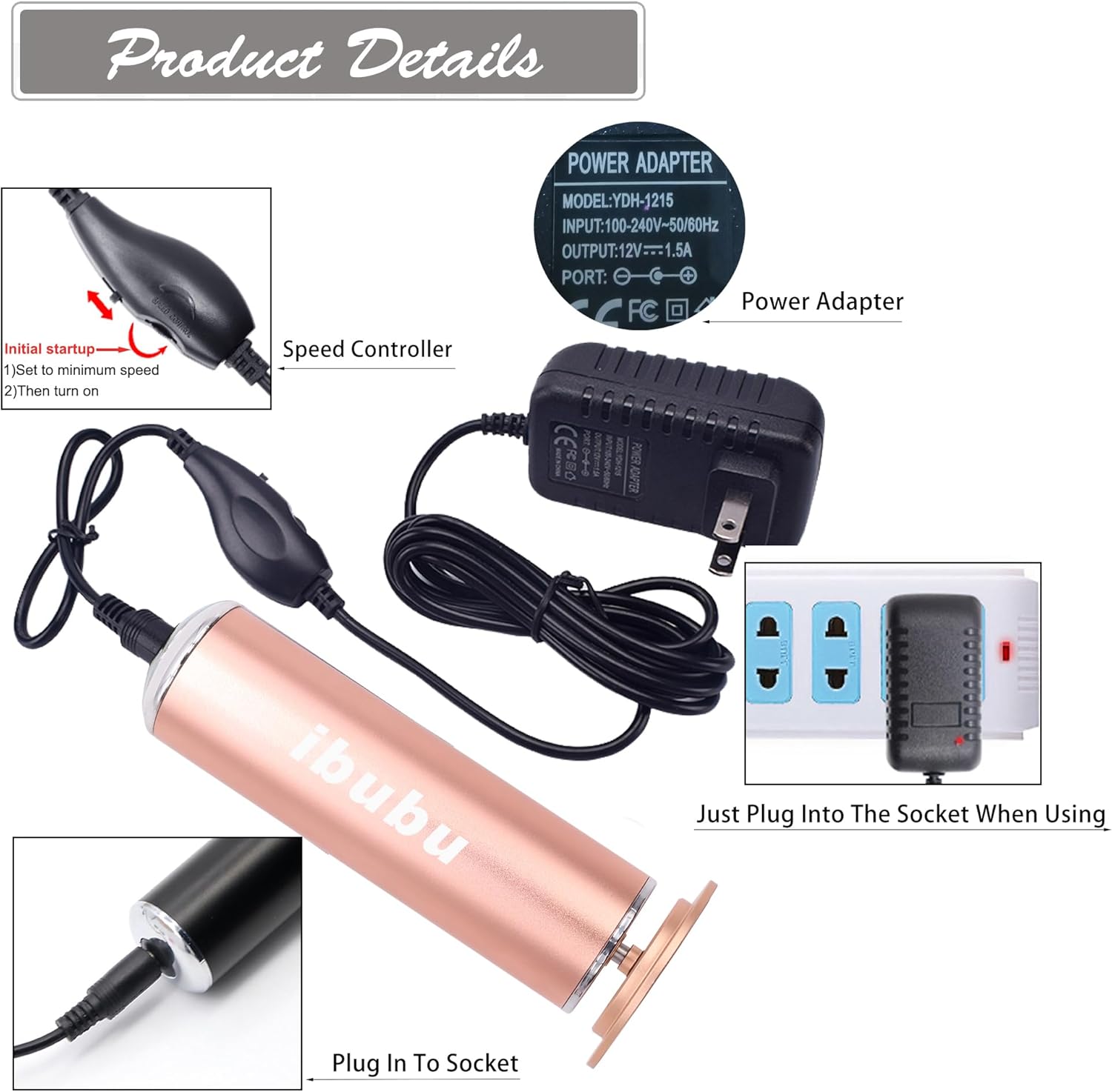 Electric Feet Callus Remover Gold Professional Powerful Foot File Pedicure Grinder Sanders with 60PCS Replacement Sandpaper Discs Heel Scraper for Dead Dry Crack Skin Calluses Speed Adjustable