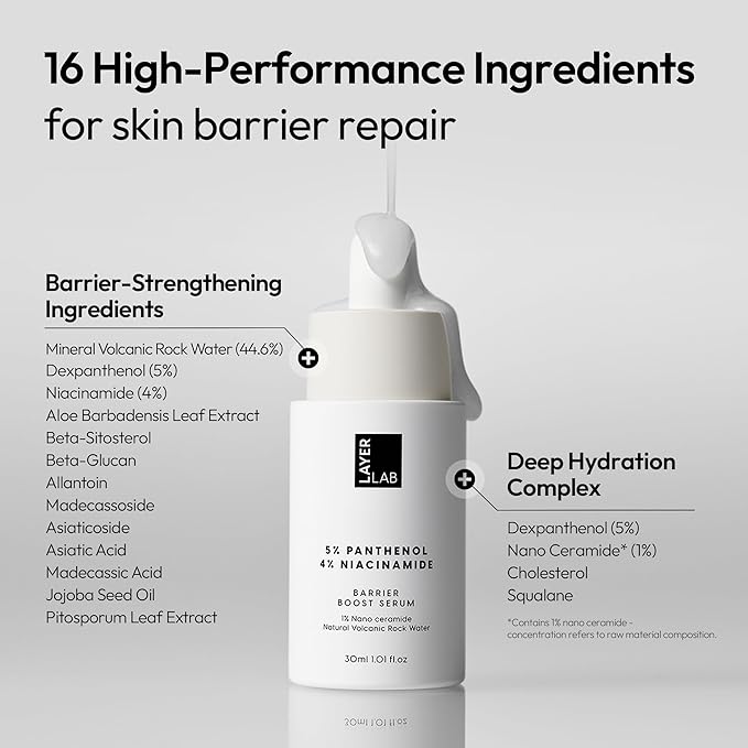5% Panthenol Barrier Boost Serum – Hydrating & Soothing Korean Skincare with 4% Niacinamide, Madecassoside, 5 Ceramides & Mineral Water for a Stronger Skin Barrier (1.01 fl oz)