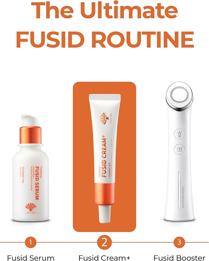 Fusid Cream Plus (1.58oz) - Moisturizer Face Cream for Daily Hydration, Even Skin Tone. Korean Moisturizer for Face with Fusiderm, Peptides, Vitamin C.