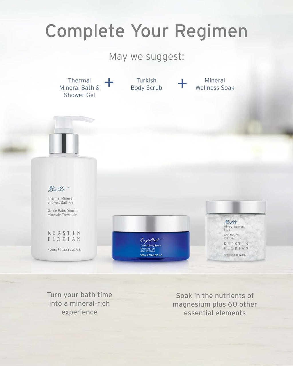 Kerstin Florian Aromatherapy Turkish Body Scrub | Eucalyptus Sea Salt Exfoliant for Smooth Skin | 11.6 oz