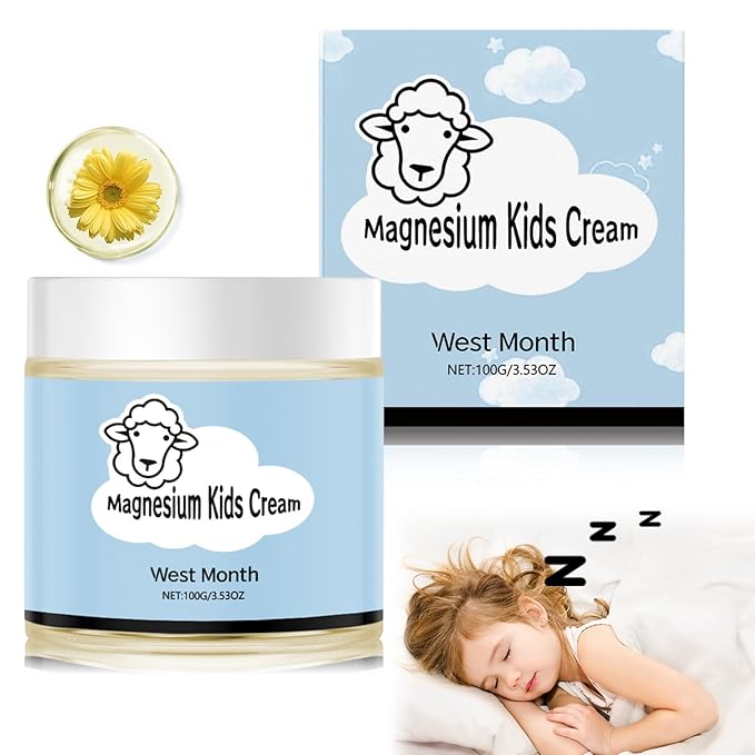 2Pcs Magnesium Lotion for Kids, Juniors Bedtime Lotion By 8 Sheep Kids, Magnesium L otion For Sleep, Gentle Natural Calming Cream for Restful Sleep, Relaxation (200g/7.06oz)