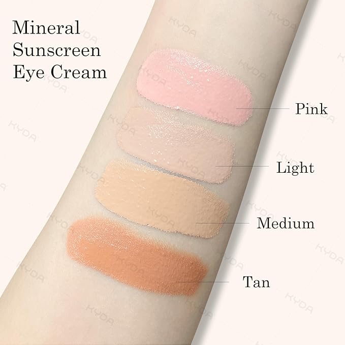 KYDA Mineral Sunscreen Eye Cream, SPF 35, 3-in-1 Under Eye Cream for Dark Circle and Fine Lines