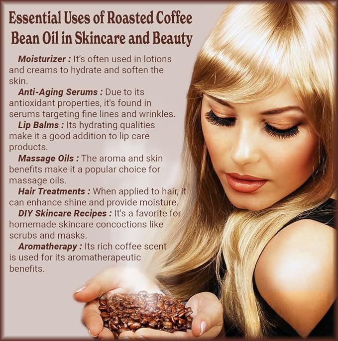 Natural Born Oils Roasted Coffee Bean Oil, 1 Gallon, Organic, Cold-Pressed, Nutrient-Dense, Intense Skin Hydration, Hair Strengthener