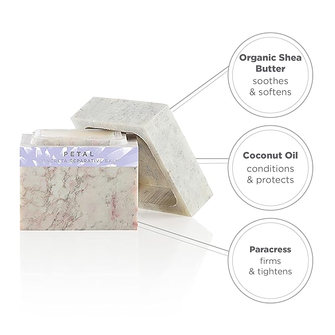 Zents Concreta Firming Repair Balm & Solid Parfum (Petal Fragrance) | Moisturizing Shea Butter & Coconut Oil for Skin | 1.25 fl oz