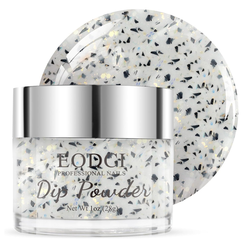 1 Oz/28g Glitter Grey Dip Powder, Nail Dip Powder for Long-lasting 28 Days+ Dip Nail Art French Manicure Nail Starter & Professional Home DIY Salon Use, No Needed Nail Lamp Curing