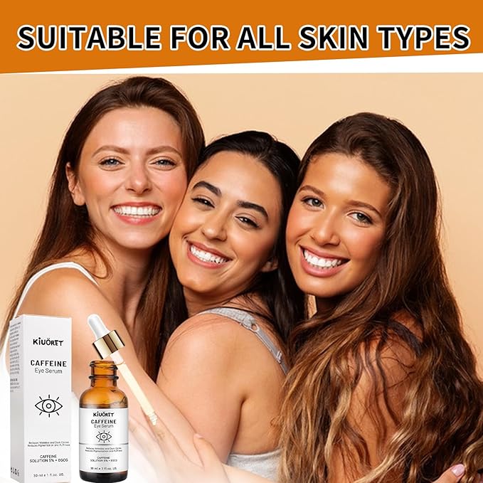 Caffeine Eye Serum with EGCG, 2 PCS 5% Caffeine Solution Reduces Pigmentation and Puffiness, Under Eye Serum for Dark Circles, Wrinkles and Fine Lines