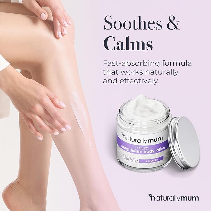 Magnesium Body Lotion [NATURAL & VEGAN] - Topical Magnesium Chloride Cream Lotion Support for Sleep, Bone, Heart & Muscle Health - Lavender - Made in UK & Safe for Kids