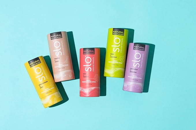 Slo | Natural Moisturising Stick - All Natural Ingredients, Vegan & Cruelty Free, Hydrating, Plastic Free, Paper Packaging | Lime + Coconut, (2.11oz/60g)