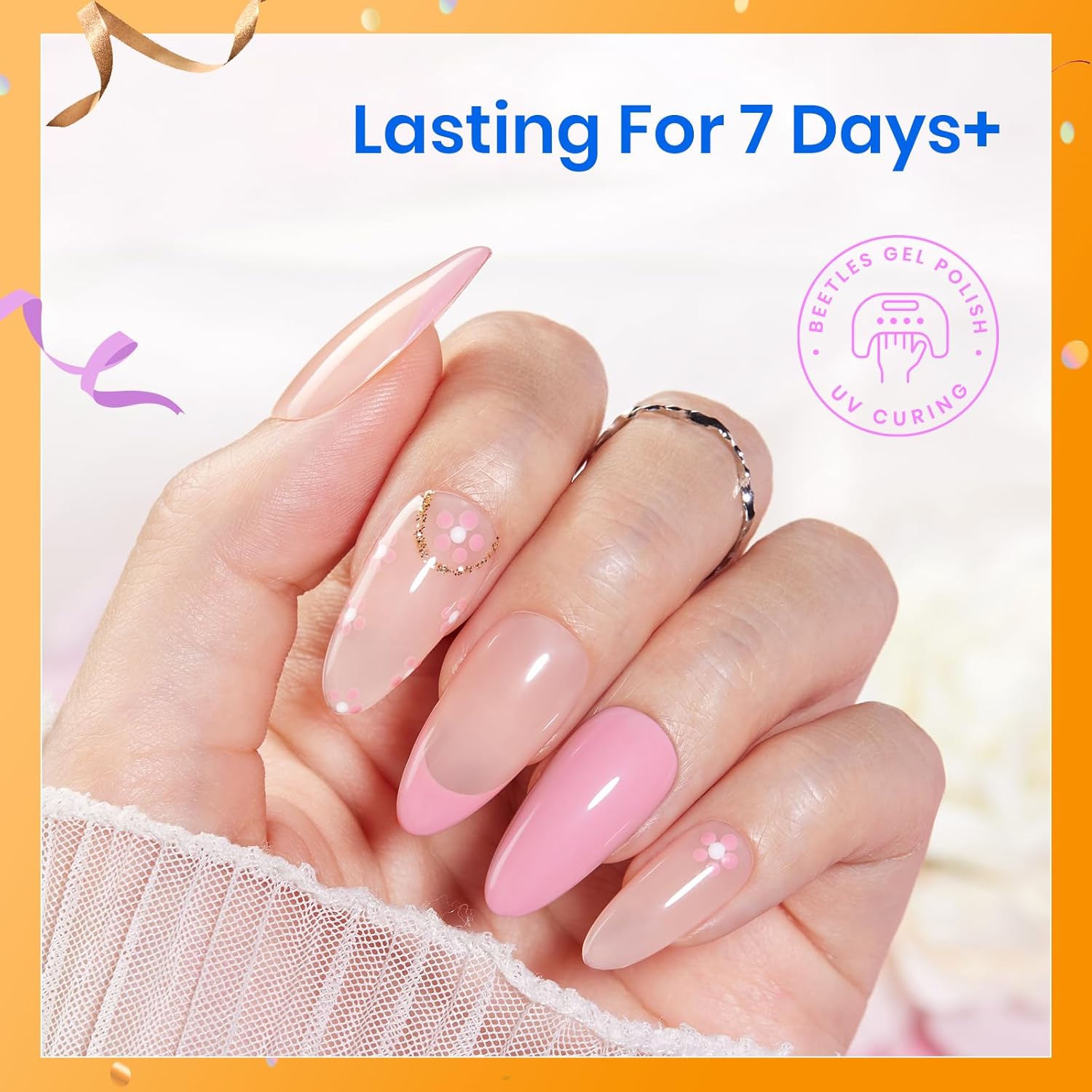 Beetles Peel Off Gel Base Coat for Gel Nail Polish: 15ml Peel Off Base Coat, Soak Off-Free Easy Removal without Damage, Long Lasting for Beginners DIY Manicure Weak Thin Nails