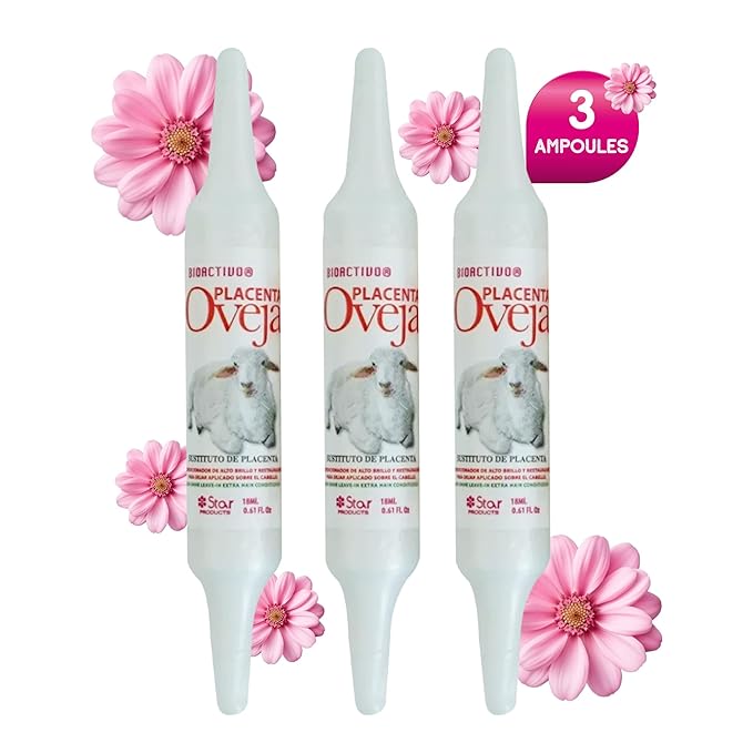 Placenta Oveja 3 Pack – 0.61 oz Each, Hair Repair Treatment with Sheep Placenta Extract for Strengthening & Revitalizing Damaged Hair