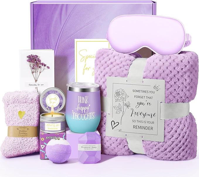 Happy Birthday Gifts for Women Mom Her Friend Sister Wife Grandma, Self Care Gifts Get Well Gifts Unique Relaxing Spa Gift Basket Set, Mothers Day Gifts for Mom Wife Grandma Daughter Friends Sister