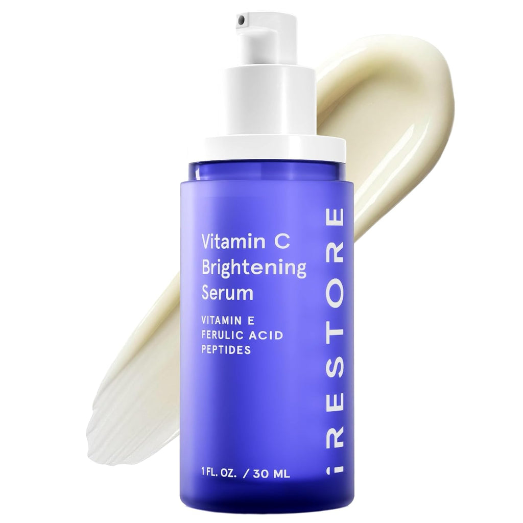 iRestore Vitamin C Brightening Serum – Anti Aging Face Serum with 15% Ascorbic Acid, Vitamin E, Ferulic Acid, Peptide Complex & Hyaluronic Acid (Pack of 1)