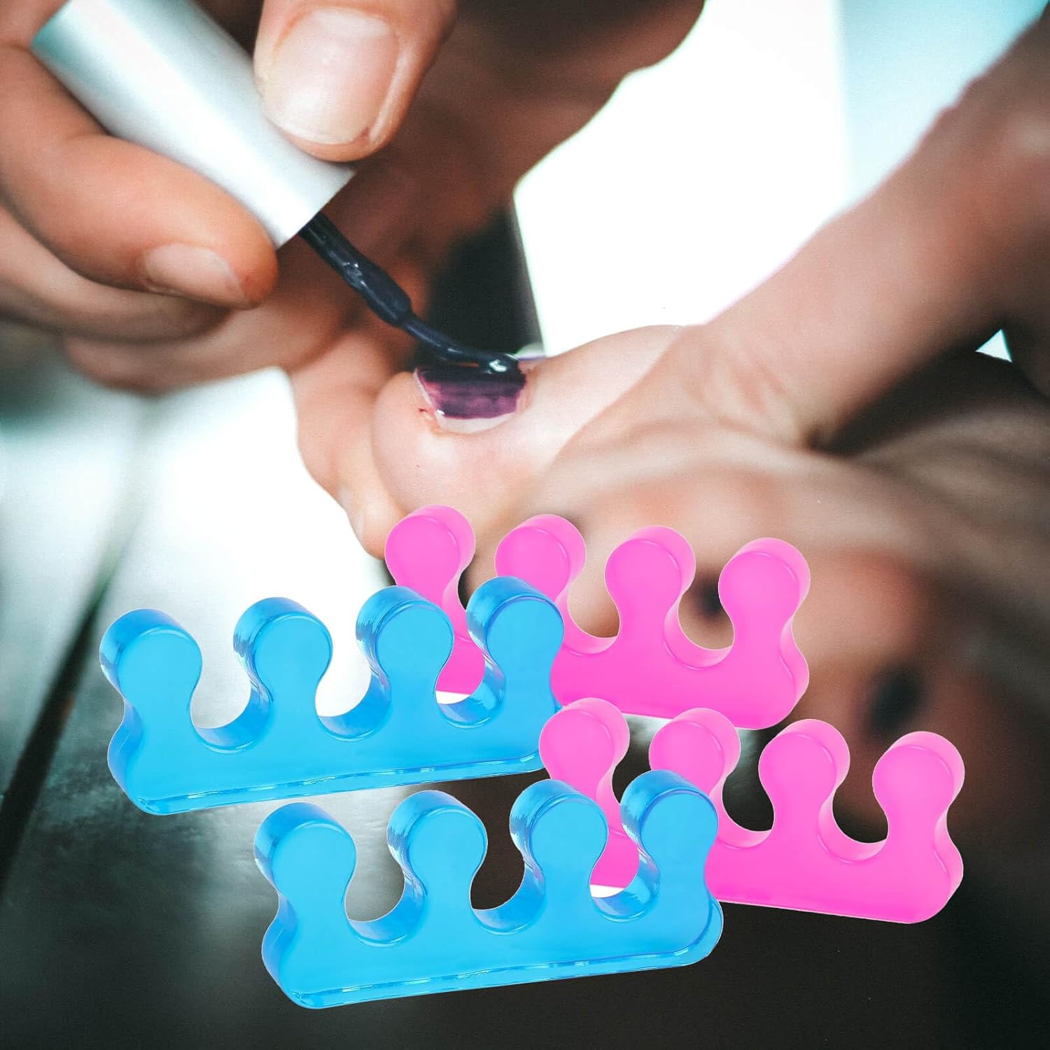 SUNFATT Toe Separators for Women,Toe Spacers for Women,Repeatable Washable Toe Separators,Toe Separators for Nail Polish Application,Soft Gel Pedicure Tools.