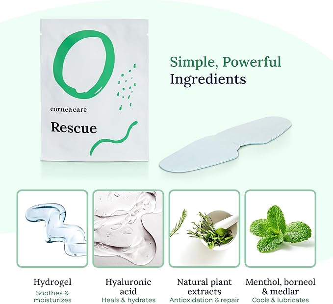 Rescue: Hydrogel Self Cooling Compress | Cold Eye Masks for Puffy Eyes | Self Cooling Eye Compress for Fast Relief | Travel Ready | 6 Count | FSA & HSA Eligible