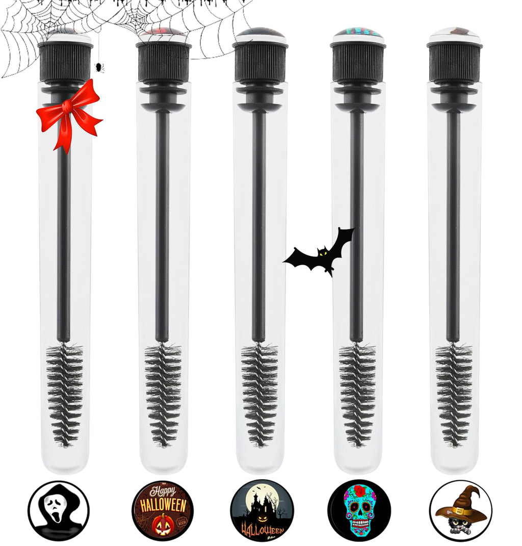20 Pcs Disposable Mascara Wands Set,Include 10Pcs Crystal Lash Spoolies Brush and 10 Pcs Reusable Empty Eyelash Brush Tubes Halloween Party Decration