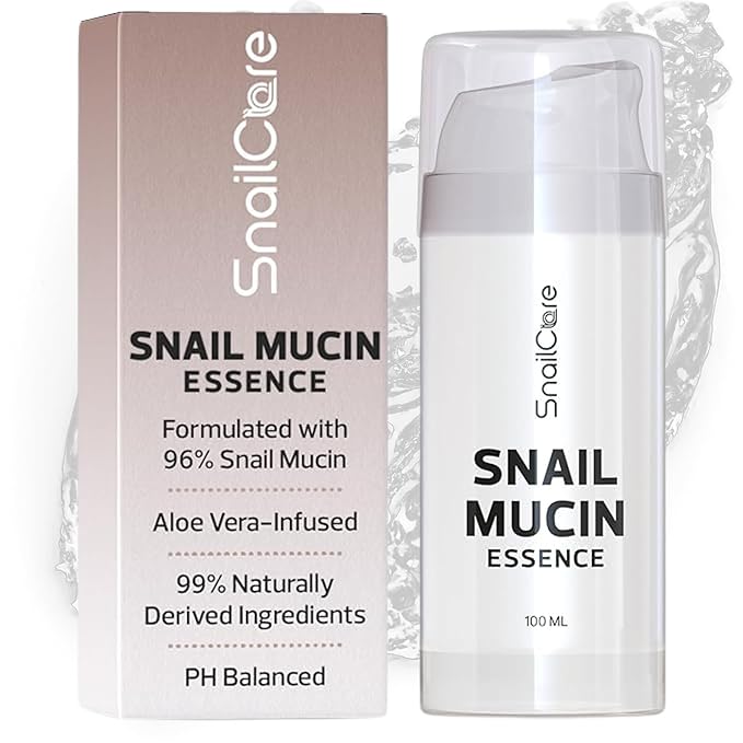 Snail Mucin 96% Serum Essence with Aloe, High Concentration Snail Secretion Filtrate, 99% Naturally Derived Ingredients, baba de caracol original,100ml Air Pump, Korean Skin Care