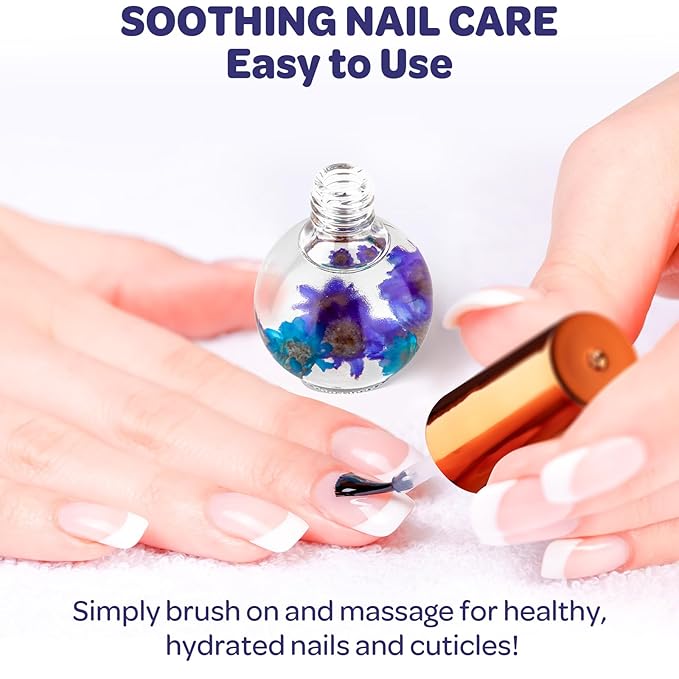 JIASHENG Cuticle Oil, Lavender Scented Cuticle Nail Oil Infused with Real Flowers, Hydrates, Moisturizes, Strengthens, Repairs, Revitalizing Cuticle Oils for Nails Damage Dry Cuticle, 15ml