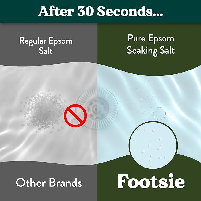 Footsie Soothing Tea Tree Oil Epsom Salt Soak - for Calluses, Aches & Pain, Athlete's Foot - Made in USA - Soothes Cracked Heels, Flaky Skin - 100% Organic, Pedicure Spa Salt - (Calluses & Cracks)