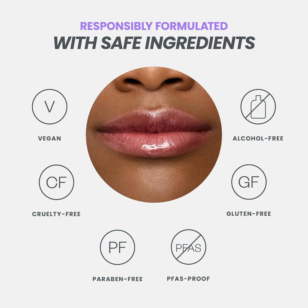 Wonderskin Lip Oil Rehab Serum - Tinted Lip Oil, Hydrating, Moisturizing, and Non-Sticky Deep Red Tint Serum for Dry Lips (Honey)