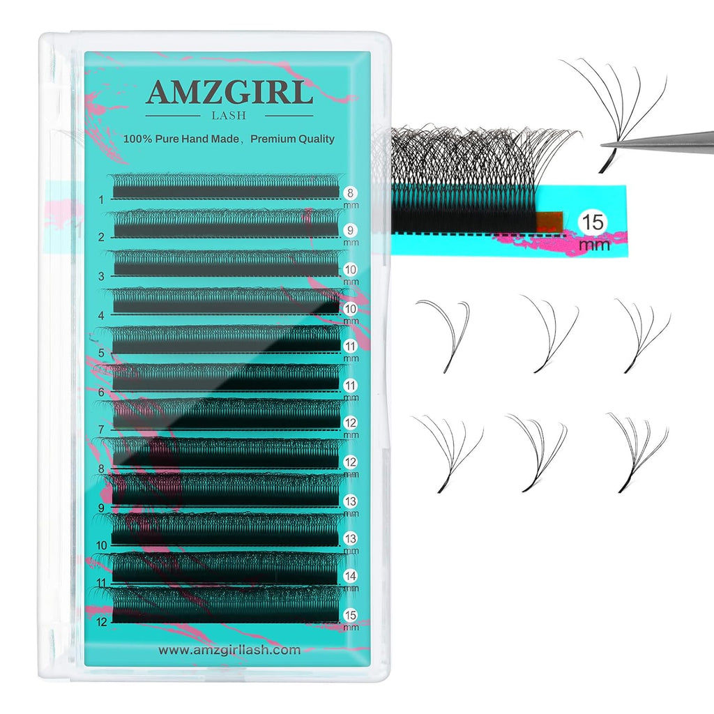 Eyelash Extensions 5DW D Curl,Lash Extensions Mixed Tray Supplies Individual Lashes Premium Classic Lash Soft Matte Dark Professional Eyelashes Extension(8-15mm)