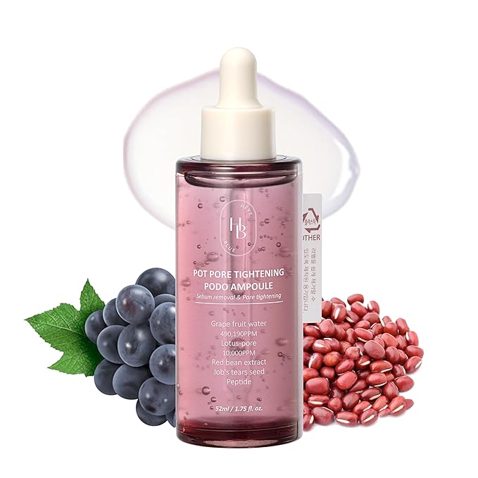 Pot Pore Tightening Podo Ampoule - Pore Tightening, Korean Skincare, Hypoallergenic, Moisturizing, Red Bean, Grape, Pore Care, Face Serum, Skin Density Improvement, K-Beauty, Skin Elasticity