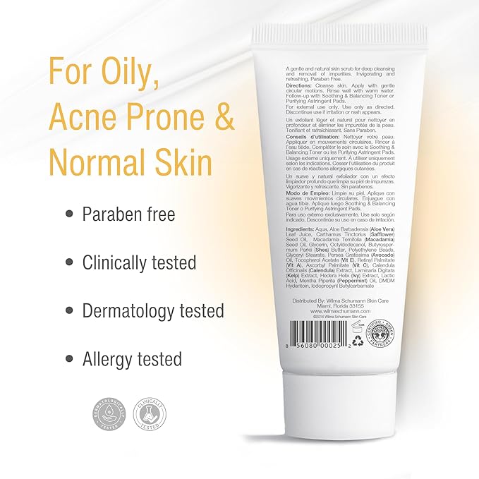 Gentle Skin Scrub, Natural Face Scrub, Face Exfoliant, 3.5 oz