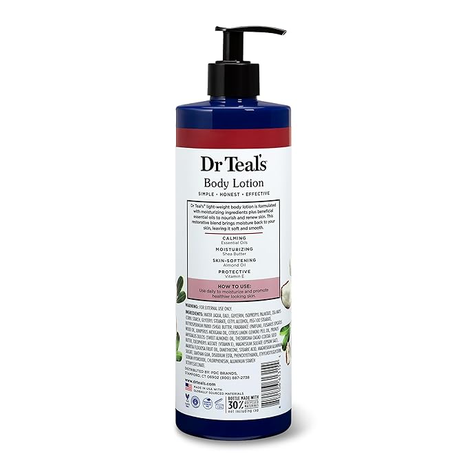 Dr Teal's Body Lotion, Shea Butter & Almond, 18 oz (Pack of 3)