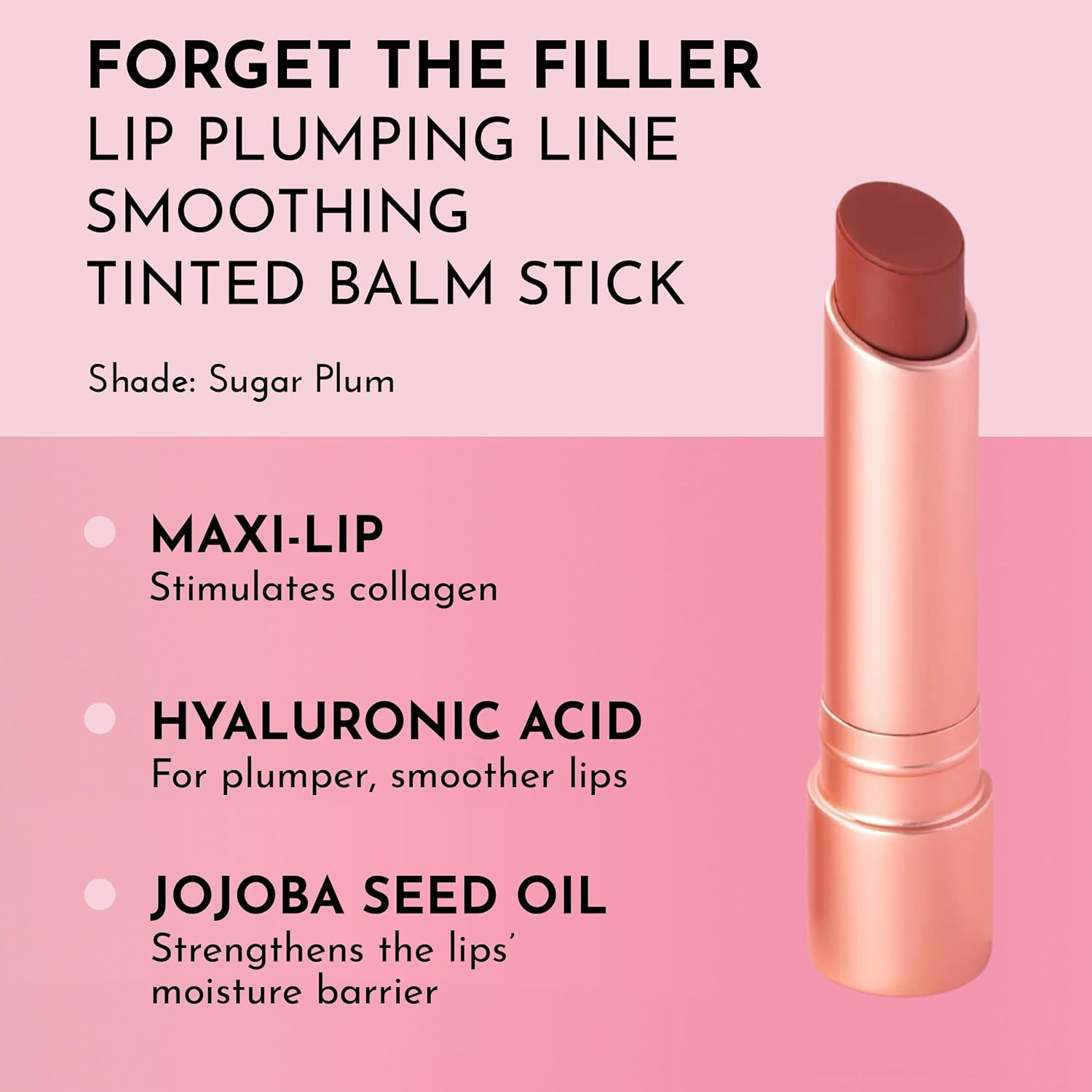 LAWLESS Forget the Filler Lip Plumping Line Smoothing Tinted Balm, Sugarplum, Pink, 0.09 Ounce