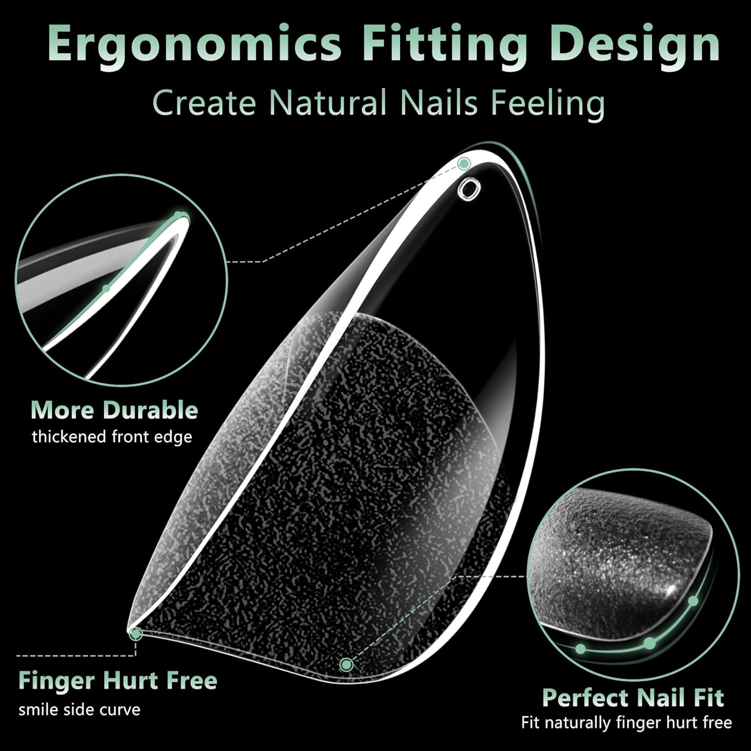 Short Almond Nail Tips, 216pcs Soft Acrylic Fake Nails Gel Nail Tips, Full Cover Pre-Shaped Matte Clear Press on Nails for Extension, Diy at Home Manicure 12 Sizes