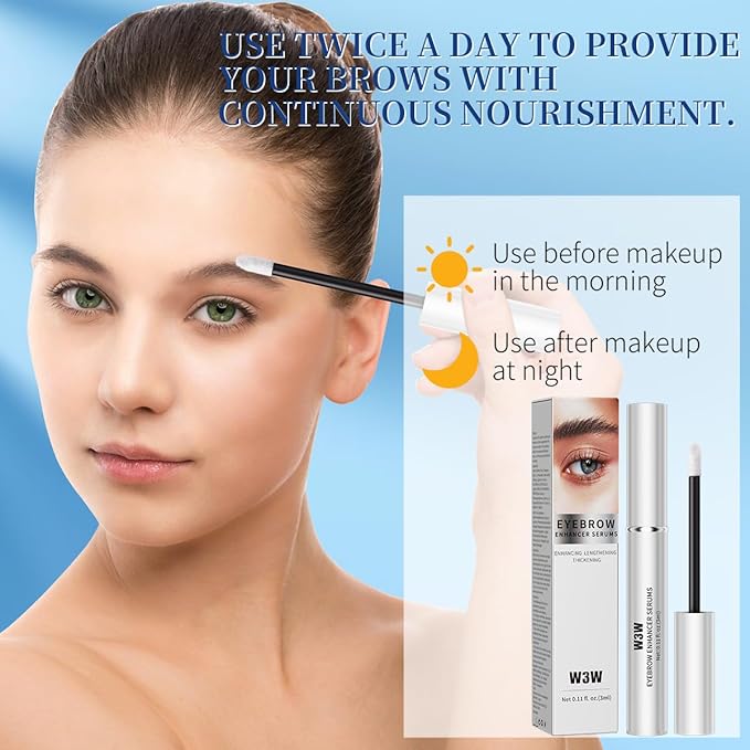 Eyebrow Serum,W3W Eyebrow Growth Serum Advanced Formula for Boost Longer, Fuller, and Thicker Brows Lashes,3 ML (White)