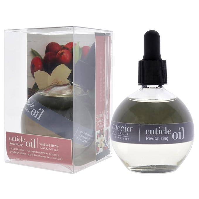 Cuccio Naturale Cuticle Oil - Vanilla & Berry Revitalizing Hydrator - Repair Skin & Nails - Paraben & Cruelty-Free - 2.5 Oz (Pack of 2)