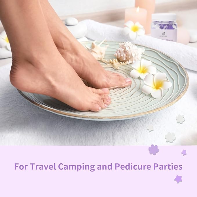 Foot Soak Flower Soap Sheets Pedicure Foot Soaks for Softens Calluses Moisturizing Relaxing Feet Pedi Party, Birthdays, Sleepovers Use (Lavender)
