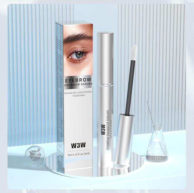 Eyebrow Serum,W3W Eyebrow Growth Serum Advanced Formula for Boost Longer, Fuller, and Thicker Brows Lashes,3 ML (White)