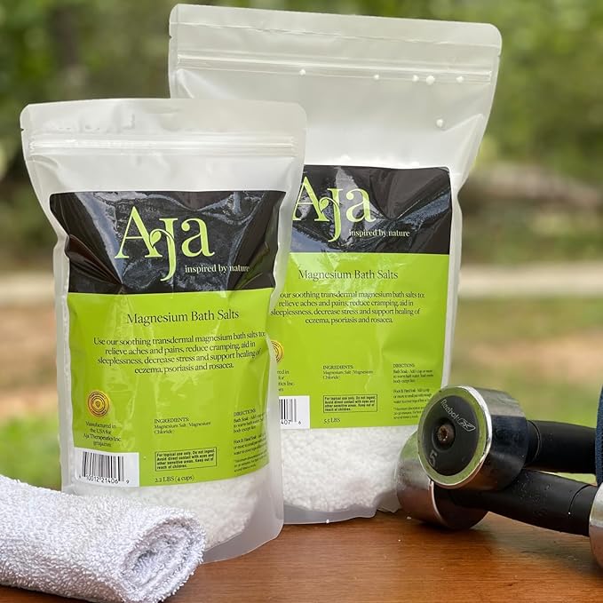 Aja Magnesium Bath Salts - Natural Ache and Soreness Relief - Dead Sea (5.5 LBS) Magnesium