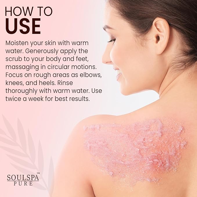 Himalayan Foot & Body Scrub - Luxurious Himalayan Pink Salt Scrub & Mineral Rich Exfoliating Body Scrub for Refreshed and Radiant Skin, 10 oz