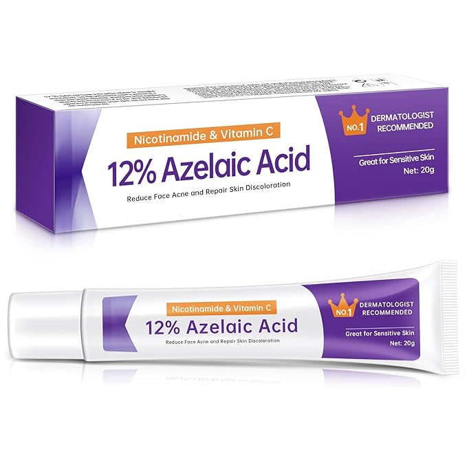 Azelaic Acid 12% Cream For Face, Azelaic Acid Acne Cream For Rosacea Treatment, Redness Relief, 2PCS Azelaic Acid Serum With Salicylic Acid & Niacinamide For Dark Spot, Skin Care.
