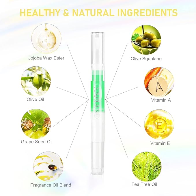 SAVILAND Natural Cuticle Oil Pen: 50g Clear Builder Nail Gel 12PCS Revitalizing Cuticle Oil with Vitamin E For Repair Cuticles Softener Nail Strengthener Protector for Damaged Skin Thin Nail