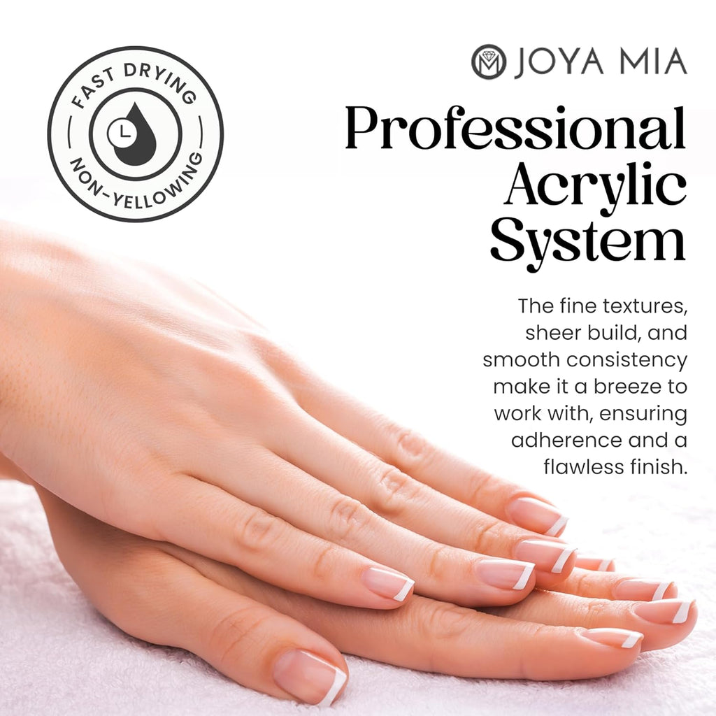 Joya Mia Acrylic Powder for Nails, MMA-Free, Super Adhesion Professional Powder for Flawless & Long-Lasting Nail Enhancements, Easy Application, Vibrant & Stunning Colors - Pure White, 5 lbs