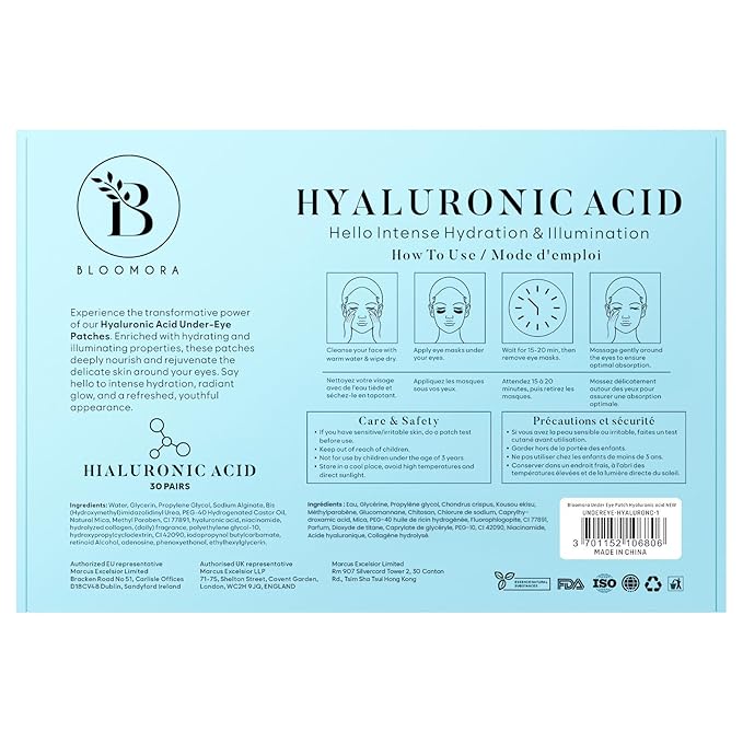 Hyaluronic Acid Under Eye Patches(30 Pairs) Under Eye Patches for Dark Circles, Under Eye Patches for Puffy Eyes and Dark Circles, Under Eye Mask, Eye Care, Puffy Eyes Treatment