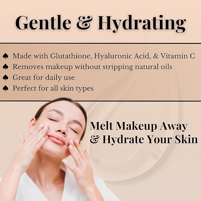Skin Reset Cleansing Balm | Melting Balm Makeup Remover Made with Glutathione, Hyaluronic Acid, and Vitamin C | Gentle & Hydrating Cleanser