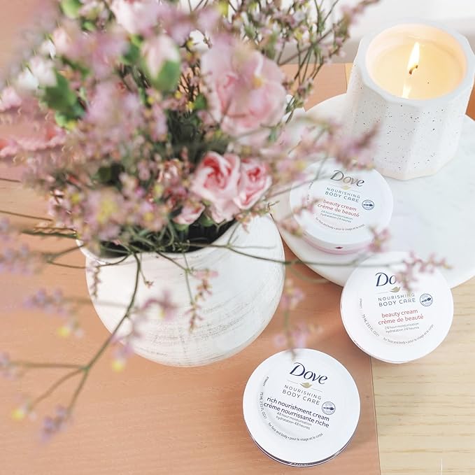 Dove Body Love Rich Nourishment Cream, Face, Hand & Body Lotion for Extremely Dry Skin, Fast-Absorbing 72-Hour Moisturizing Cream with Ceramide Serum, 5.07 Fl Oz (Pack of 12)