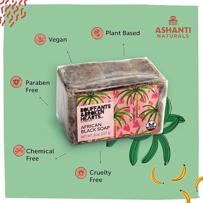 Bouffants Bundle - Creamy Yellow Shea Butter (15oz) | African Black Soap Bar (8oz)