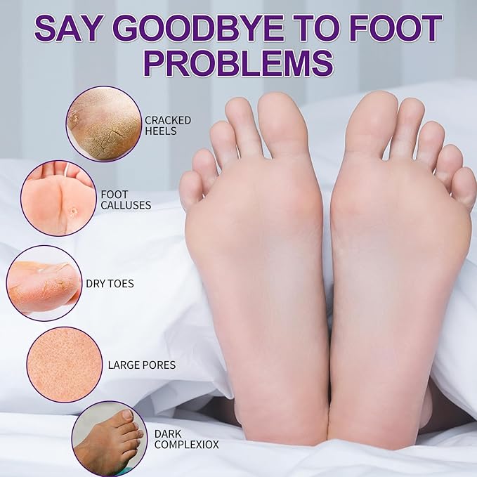 24 PCS Foot Soak, Pedicure Kit Foot Soak Set With Bubble Salt, Sugar Scrub, Massage Mask, Massage Lotion In a Box 4 Step Foot Spa Kit For Dry Cracked Feet, Tired Feet, 6 Set Lavender