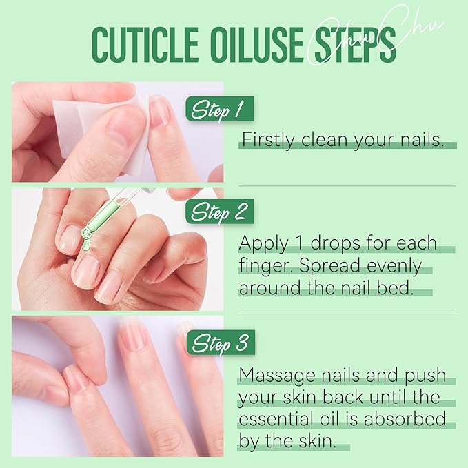 CHUCHU Organic Cuticle Oil for Nails: Kiwi Jojoba Nail Oil with Vitamin B & E - Moisturizes Repairs and Promotes Nail Growth - Prevents Dryness Hangnails and Chapped Skin 15ML