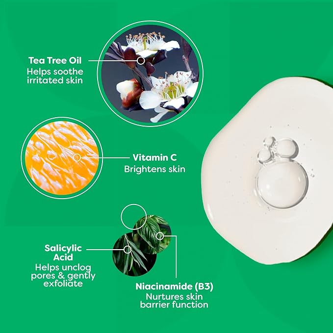 TruSkin Tea Tree Oil Acne Treatment for Face – Acne Serum – Improve the Appearance of Pores, Skin Tone for Smooth, Glowing Skin with Salicylic Acid, Vitamin C, Niacinamide & Retinol, 1 fl oz