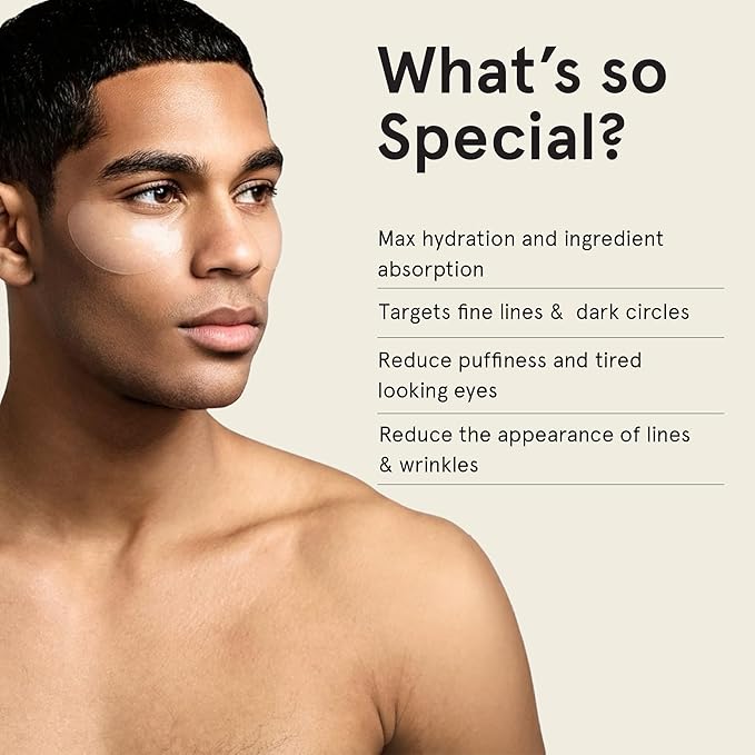 BRO MASK Under Eye Gel Pads: Cooling Eye Patches for Dark Circles and Puffiness | Anti Aging Hydrogel Eye Patch Set + Bakuchiol, Green Tea, Hyaluronic Acid, Caffeine, Niacinamide/Vit B3 (2 X 6 Pairs)