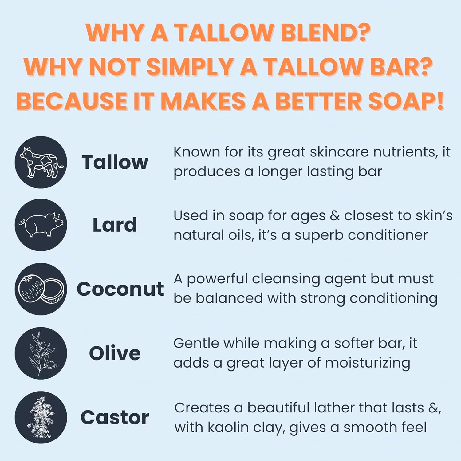 Real American Soap (Variety Bundle, 3 Pack) – Natural Bar Soap Made with Grass-Fed Tallow, Conditioning Lard, & Pure Coconut Oil – Unscented, Charcoal & Tea Tree Oil, & Lavender Goat Milk