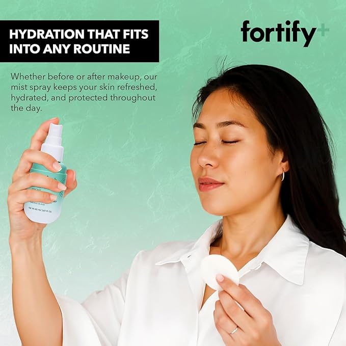 Fortify+ Natural Bacteria Fighting Skincare - Facial Mist Travel Capsule - Skin Protecting + Anti Aging | Helps Protect, Hydrate, & Refresh skin | Clean Beauty | Made in Korea - 85ML