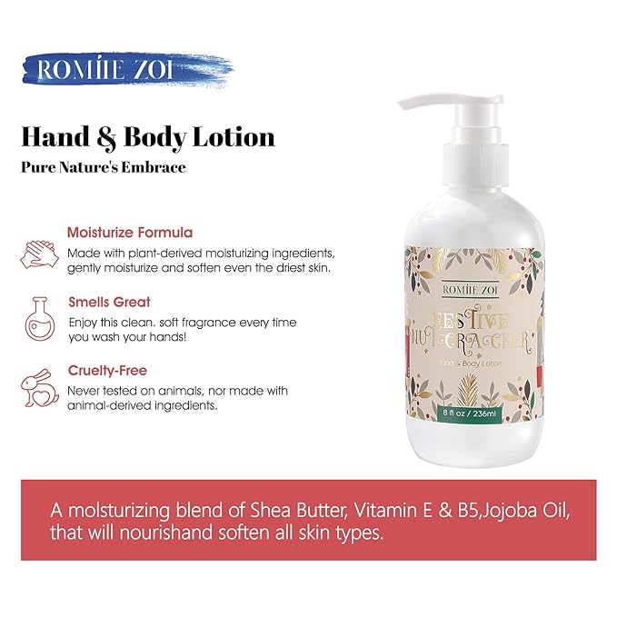 Christmas Hand & Body Lotion with Moisturizing Shea Butter - The Nutcracker - Infused with The Nutcracker Aroma - 236 ML / 8 FL OZ